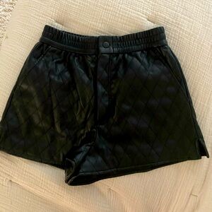 Zara quilted faux leather high rise shorts size small